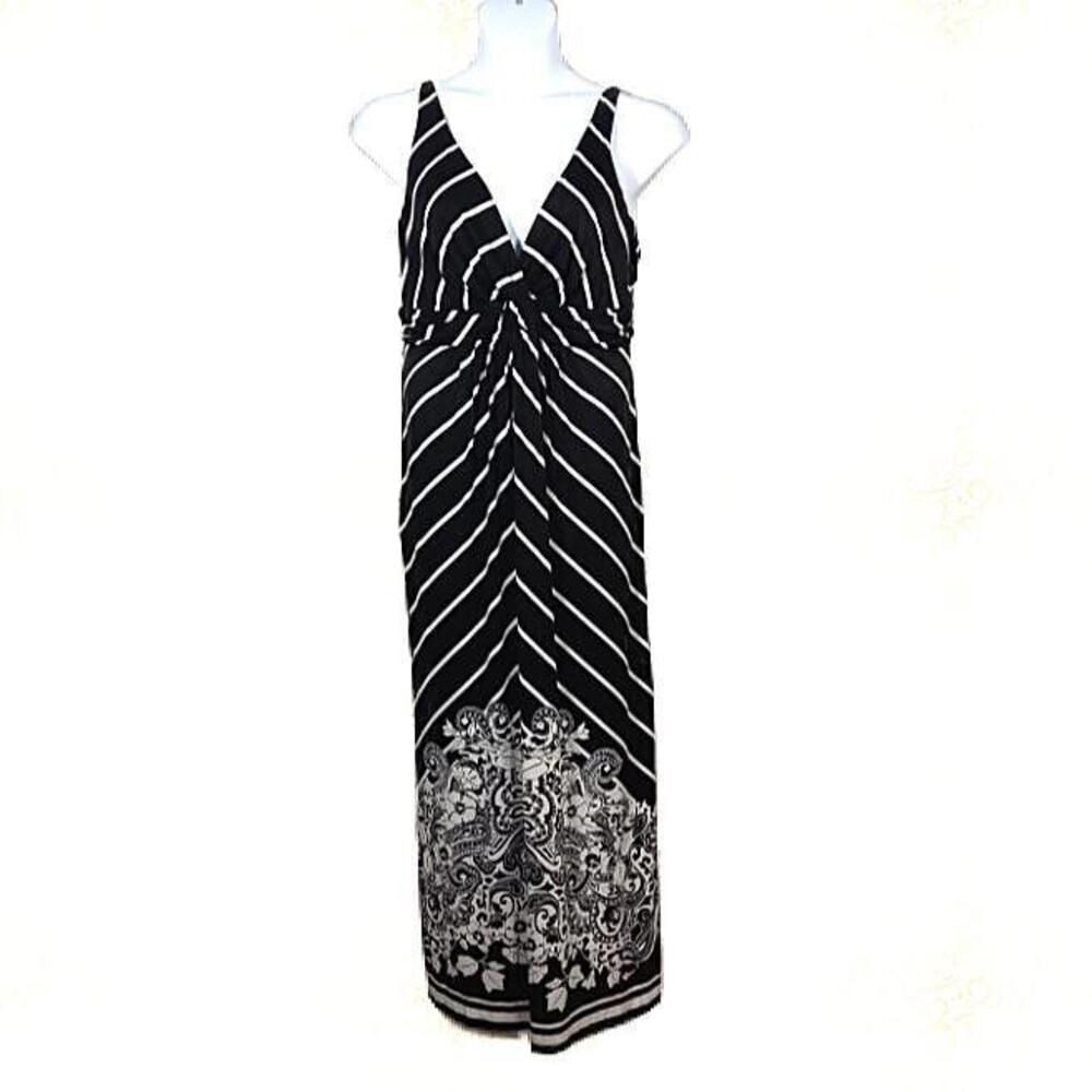 SOMA Sleeveless V-Neck Bra Adjustable Straps  Maxi Dress Jersey Knit  XL XXL 3 4